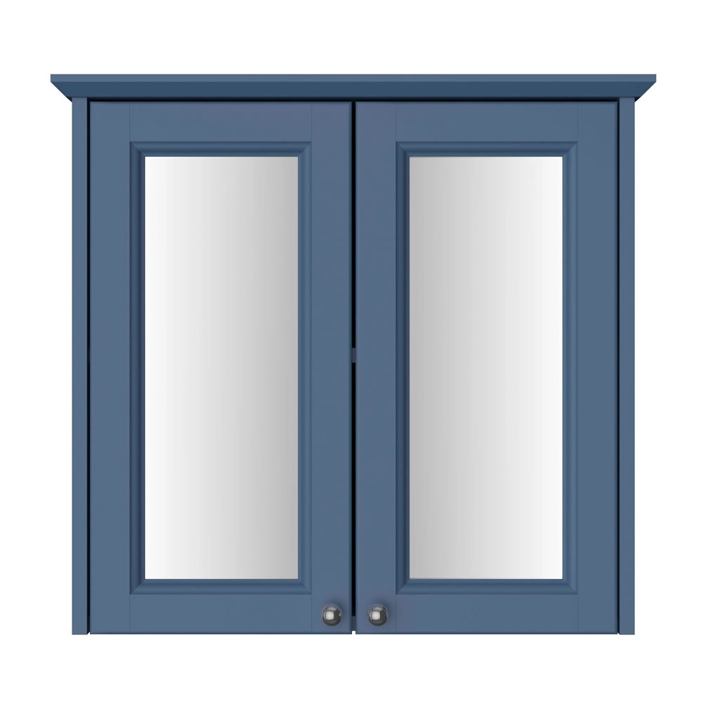 Heritage Caversham 540mm Maritime Blue Double Door Mirror Cabinet